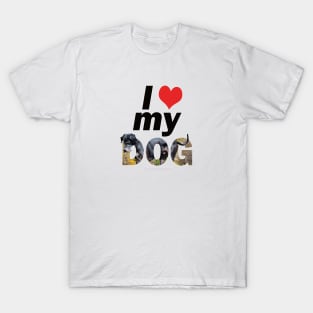 I love (heart) my dog - Great Dane oil painting word art T-Shirt